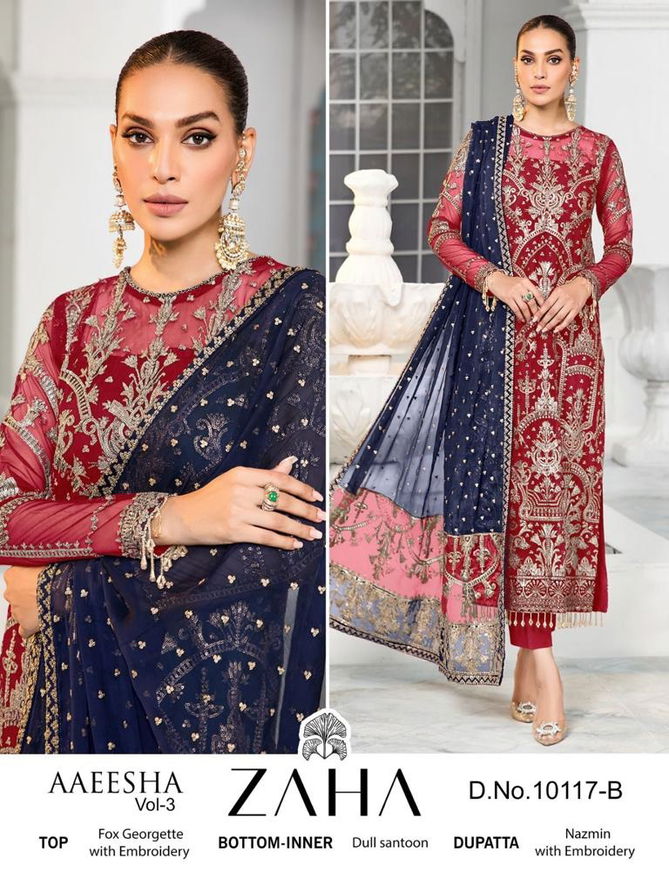 Aaeesha Vol 3 By Zaha Pakistani Suits Catalog
